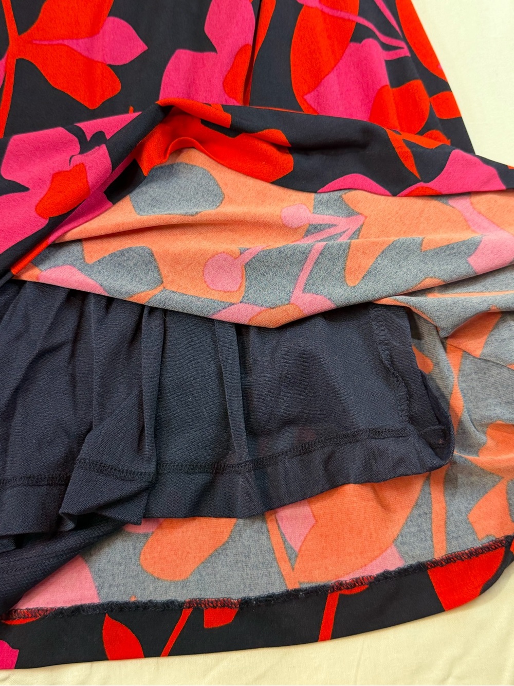 Vince Camuto Sleeveless Floral A-Line Dress in Black, Red & Pink - Picture 7 of 7